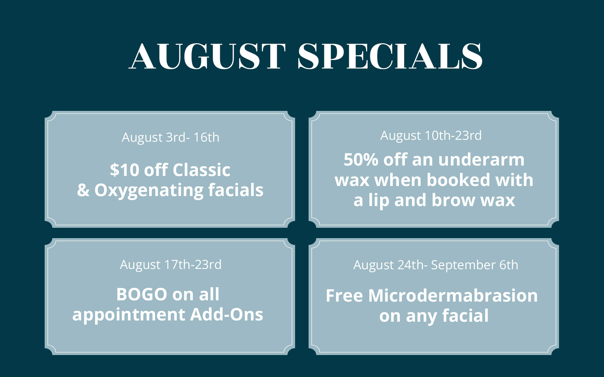 August Specials