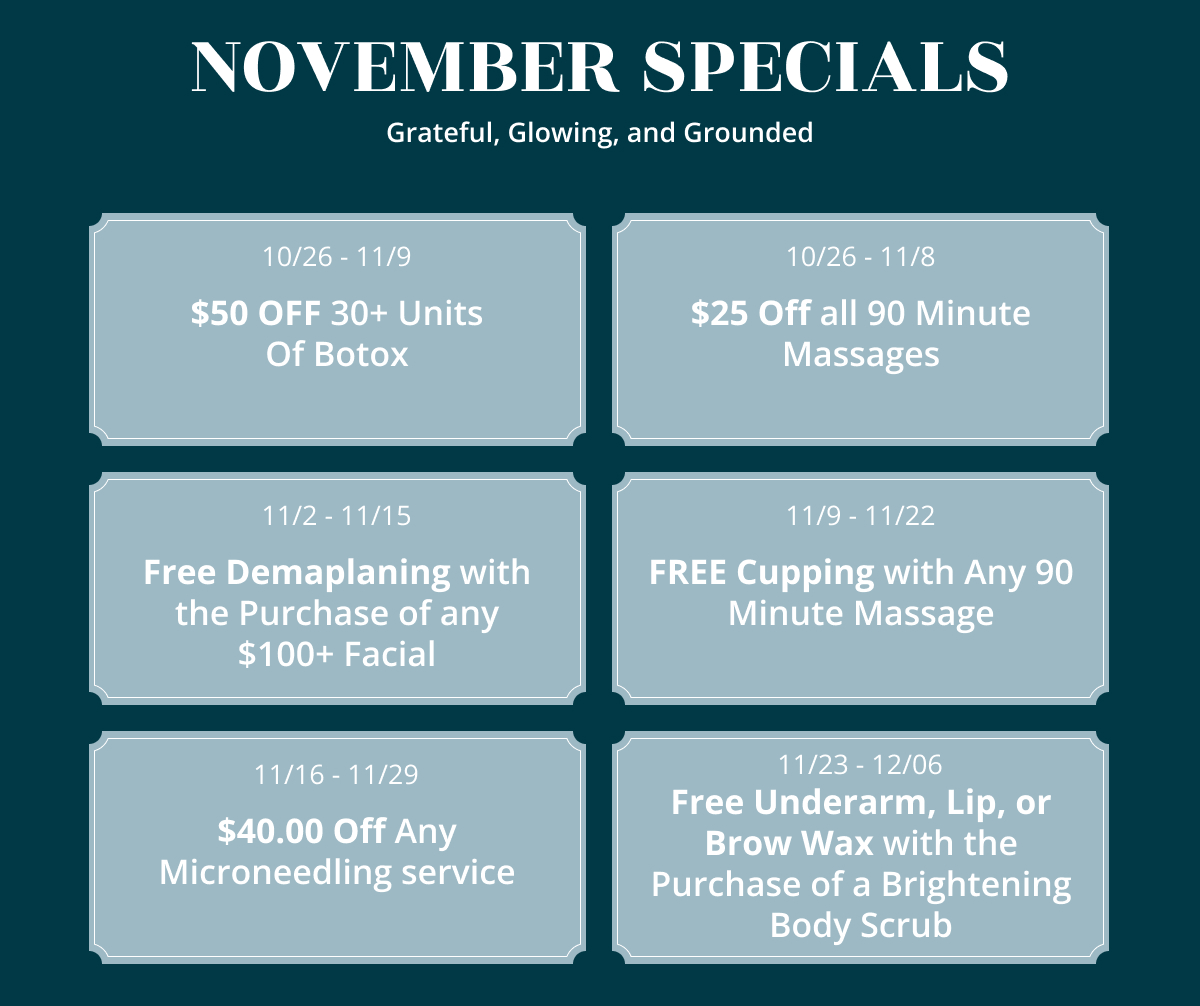 November Specials - Greatful, Glowing, and Grounded